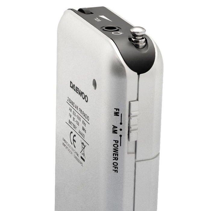 DAEWOO Radio AM/FM Silver - Receptor de ondas AM y FM