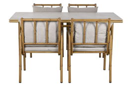 DKD Home Decor Mesa Comedor Beige 160x90x75 cm Set 5 Piezas