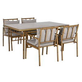 Muebles de Jardín Home ESPRIT Beige 160 x 90 x 75 cm 83 cm (5 Piezas)