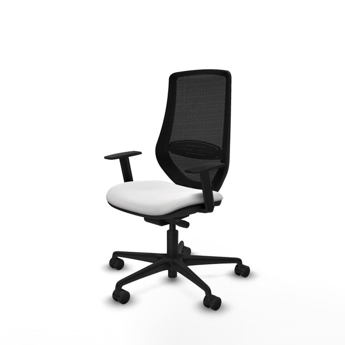PIQUERAS Y CRESPO Silla de oficina Mardos con mecanismo Sincro/Traslack, Blanco y Negro