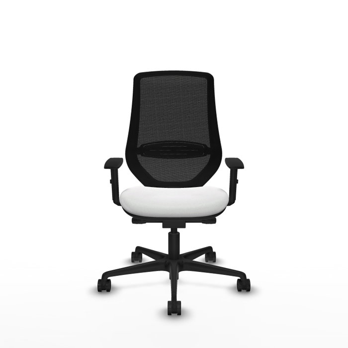 PIQUERAS Y CRESPO Silla de oficina Mardos con mecanismo Sincro/Traslack, Blanco y Negro