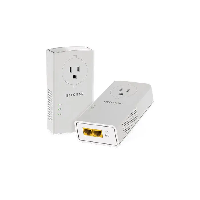 Netgear PLP2000-100FRS Adaptador Powerline Gigabit Ethernet con 2 Puertos RJ45 10/100/1000 Mbps (Paquete de 2)