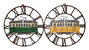 DKD Home Decor Reloj de Pared Metal Tranvia Pack de 2