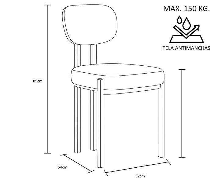 DKD Home Decor Silla de Poliéster y Hierro con Tela Anti-manchas Marrón