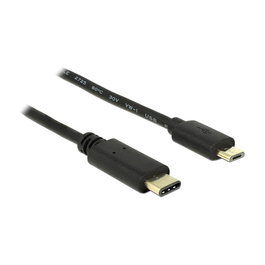 DeLOCK Cable USB 2.0 tipo C a Micro USB B, 2 metros, 480 Mbps, negro - Delock