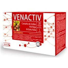DIETMED Venactiv 20Amp. Suplemento para Piernas Cansadas y Pesadas con Castaño de Indias, Gotu Kola y Vid Roja