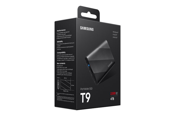 Samsung Portable SSD T9 4TB Negro