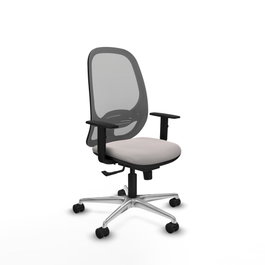 PIQUERAS Y CRESPO Silla de oficina Cilanco con mecanismo Sincro, Blanco y Gris