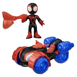 Hasbro HASG24605X0 Marvel Spidey y Amigos Extraordinarios - Vehículo Spidey Techno-Quad y Figura de Miles Morales Spin de 7.5 cm, Accesorio, Para 3 años
