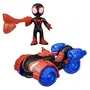 Hasbro HASG24605X0 Marvel Spidey y Amigos Extraordinarios - Vehículo Spidey Techno-Quad y Figura de Miles Morales Spin de 7.5 cm, Accesorio, Para 3 años