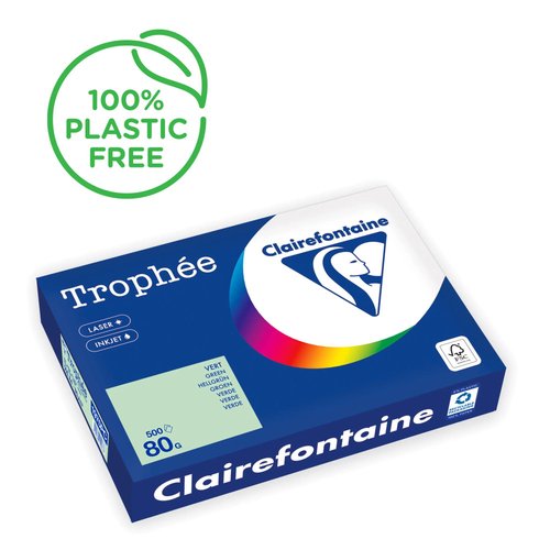 Papel De Color A4 Clairefontaine Trophee 80G 500H Pastel Verde Papel De Color A4 Clairefontaine Trophee 80G 500H Pastel Verde