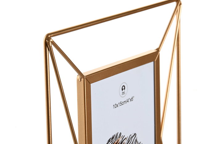 DKD Home Decor Marco de Fotos Glam 10x15 cm Dorado de Metal y Cristal - Pack de 6 Unidades