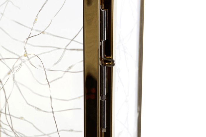 DKD Home Decor Farola Navidad Moderna Dorada 14 x 36 x 15 cm