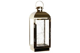 DKD Home Decor Farola Navidad Moderna Dorada 14 x 36 x 15 cm