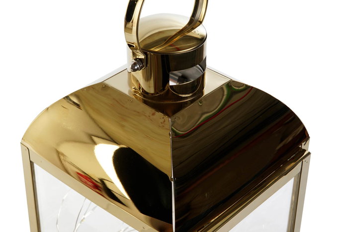 DKD Home Decor Farola Navidad Moderna Dorada 14 x 36 x 15 cm