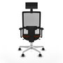 PIQUERAS Y CRESPO Silla de oficina Horna con Mecanismo Sincro, Marrón y Blanco