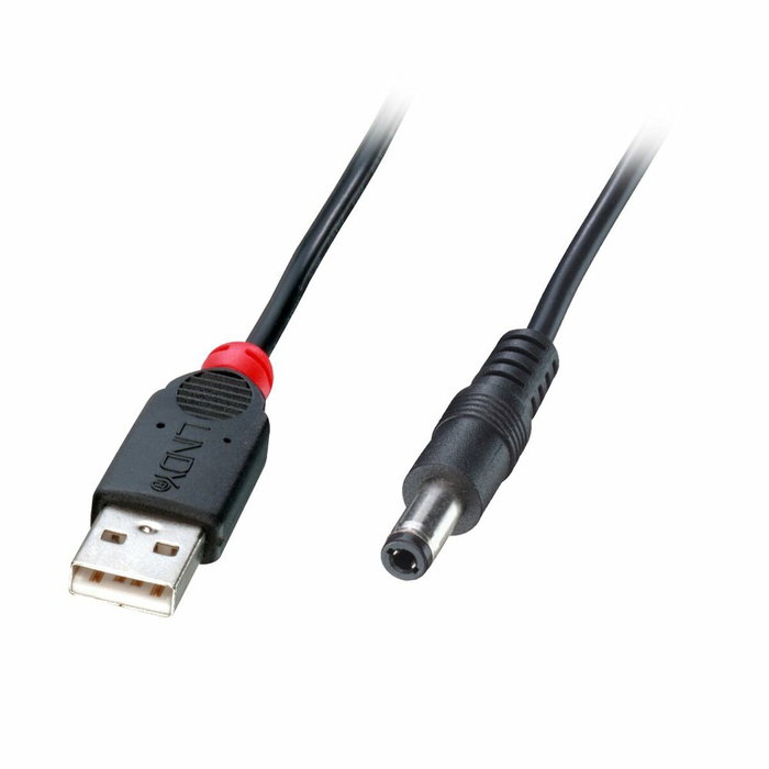 Lindy Cable USB a DC 2.1mm/5.5mm 1,5m Negro