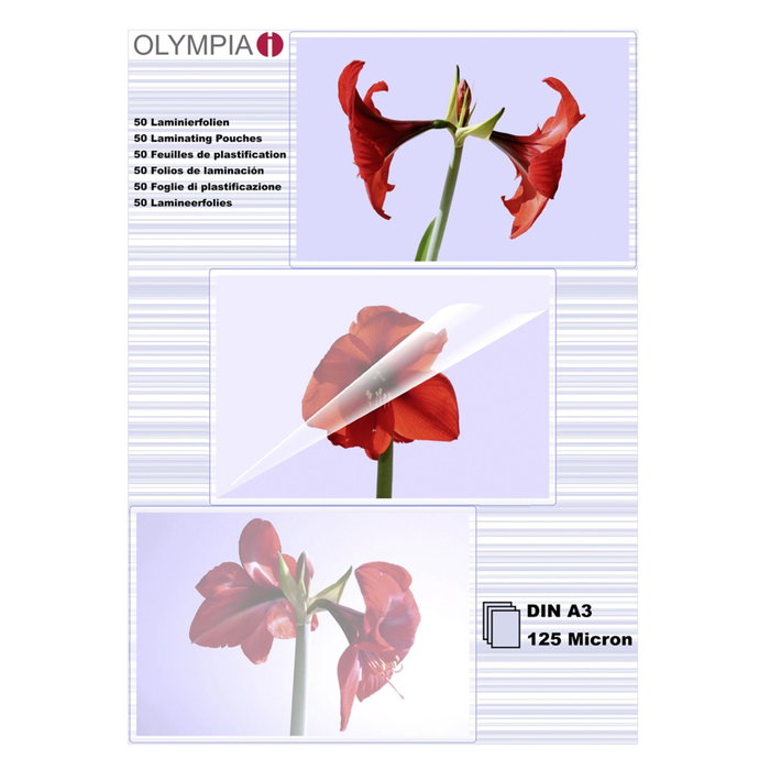 Olympia Folio Fundas de Laminación DIN A3 125 Micras (50 unidades) Olympia Folio Fundas de Laminación DIN A3 125 Micras (50 unidades)