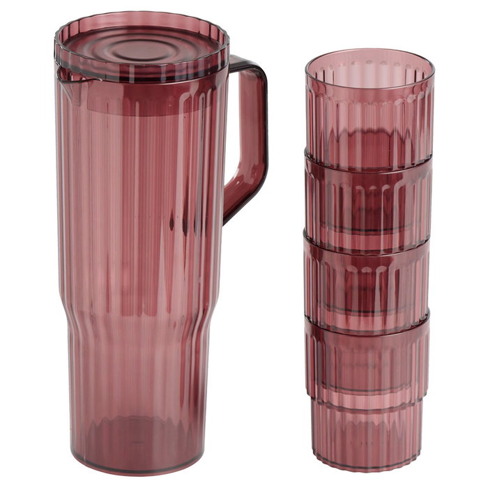 Day Jarra 1,2 L con Tapa y 4 Vasos Apilables - Set de Plástico