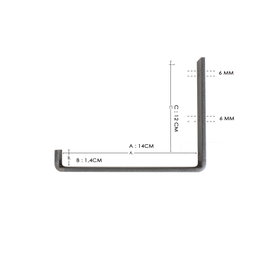 Hanah Home Lam015 Gancho de tubo barroco negro metal 14 cm ancho 12 cm alto