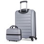 Zoozie Bags Juego de Maletas Gris con Neceser, Maleta Mediana 66x43x27cm, ABS, 4 Ruedas 360º