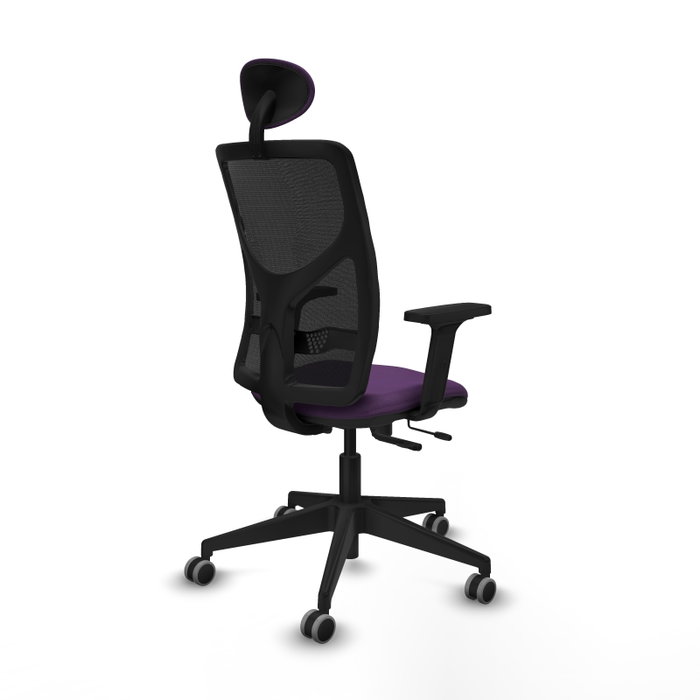 PIQUERAS Y CRESPO Silla de oficina Motilla con mecanismo Sincro/Traslack, Morado y Negro