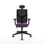 PIQUERAS Y CRESPO Silla de oficina Motilla con mecanismo Sincro/Traslack, Morado y Negro