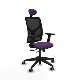 PIQUERAS Y CRESPO Silla de oficina Motilla con mecanismo Sincro/Traslack, Morado y Negro