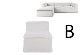 DKD Home Decor Sofá Lino Pluma Modular