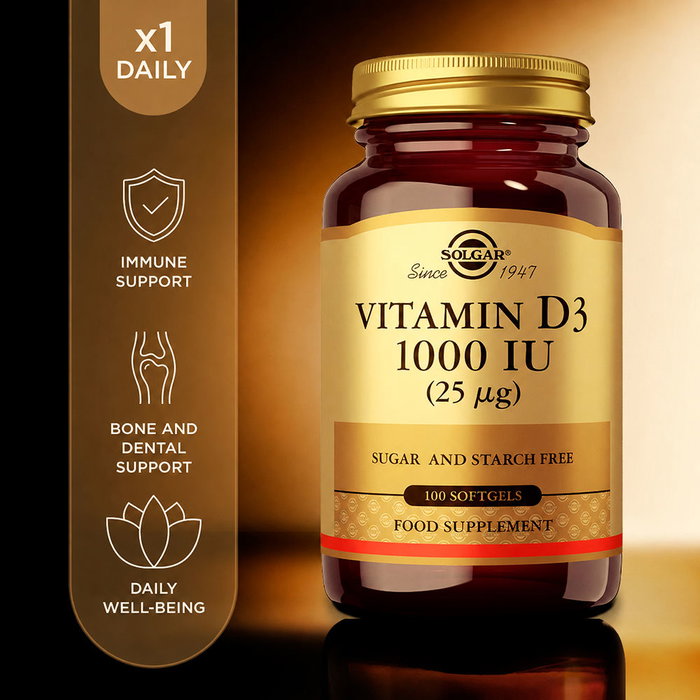 Solgar Vitamina D3 1000 UI (25 µg) 100 cápsulas blandas