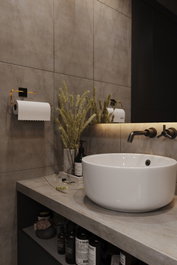 Aberto Design Toallero de Papel Baño Cocina Metal Dorado 8 x 5 x 25 cm