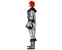 Disfraz de Payaso Macabro Gris con Detalles Rojos para Adulto Hombre Talla XL - Halloween Fiesta Terror