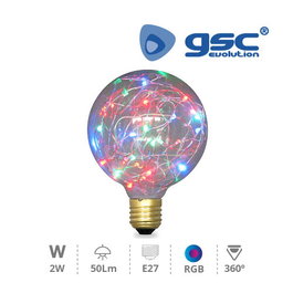 GSC Evolution Bombilla LED globo G95 decorativa Starlight 2W E27 RGB