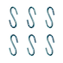 EDM Gancho forma S CG23, Acero Zincado 3.5x35 mm, Blister de 6 Unidades