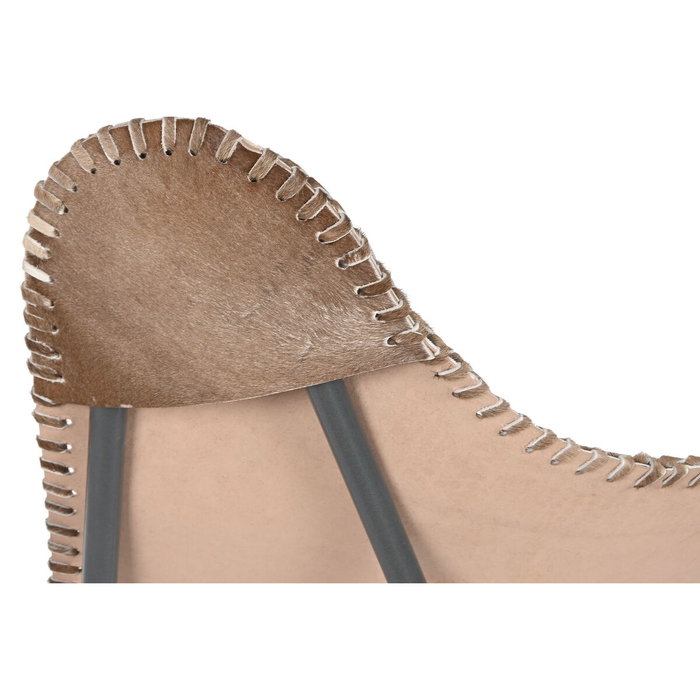 DKD Home Decor Sillón de Piel Camel con Diseño de Rombos