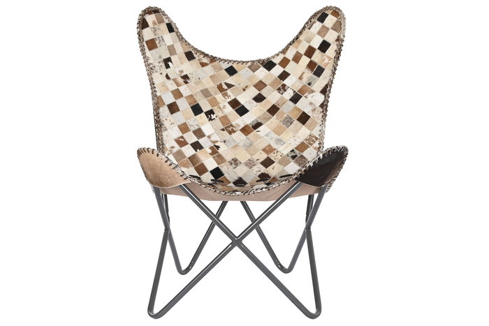 DKD Home Decor Sillón Colonial Camel Beige Piel y Hierro 70 x 90 x 70 cm DKD Home Decor Sillón Colonial Camel Beige Piel y Hierro 70 x 90 x 70 cm