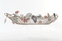 DKD Home Decor Centro de Mesa Metal Hojas Multicolor 56x36x12,7 cm