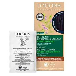LOGONA Colorante Vegetal Negro Indigo para Cabello 100% Origen Vegetal, Ideal para Canas, Suave y Duradero, Tono Natural Brillante y Voluminoso