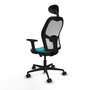 PIQUERAS Y CRESPO Silla de oficina Jorquera con mecanismo Sincro/Traslack, Turquesa y Blanco