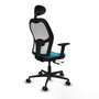 PIQUERAS Y CRESPO Silla de oficina Jorquera con mecanismo Sincro/Traslack, Turquesa y Blanco