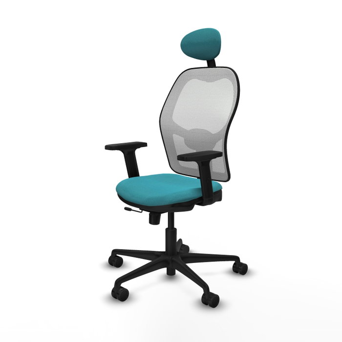 PIQUERAS Y CRESPO Silla de oficina Jorquera con mecanismo Sincro/Traslack, Turquesa y Blanco PIQUERAS Y CRESPO Silla de oficina Jorquera con mecanismo Sincro/Traslack, Turquesa y Blanco