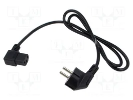 POS Cable de alimentación H03VV-F 3x0,75mm2 Negro 1,2m