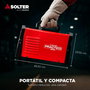 Solter Practico 200 LD 32A - Equipo de Soldadura Inverter 200A Compacto, para Electrodos MMA 2.5-4.0mm y TIG 1.0-3.2mm, con Hot Start, Arc Force, VRD, Maletín y Accesorios