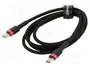Baseus Cafule Cable USB-C a USB-C 60W 1m negro y rojo