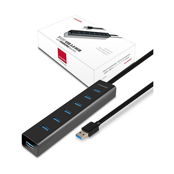 Axagon HUE-SA7BP Hub USB con 7 puertos USB 3.0 y 1 Micro-USB, 400 mm Axagon HUE-SA7BP Hub USB con 7 puertos USB 3.0 y 1 Micro-USB, 400 mm
