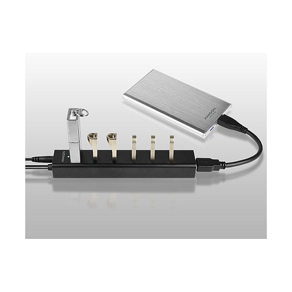 Axagon HUE-SA7BP Hub USB con 7 puertos USB 3.0 y 1 Micro-USB, 400 mm Axagon HUE-SA7BP Hub USB con 7 puertos USB 3.0 y 1 Micro-USB, 400 mm