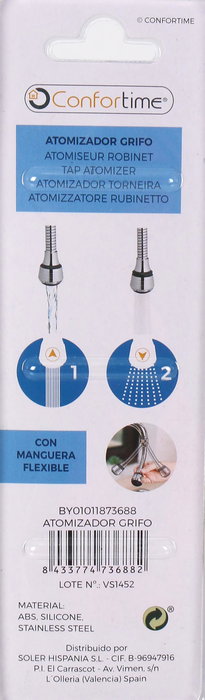 Confortime Atomizador Grifo Confortime 3.5 cm ancho x 3.5 cm alto x 16 cm largo (24 Unidades)