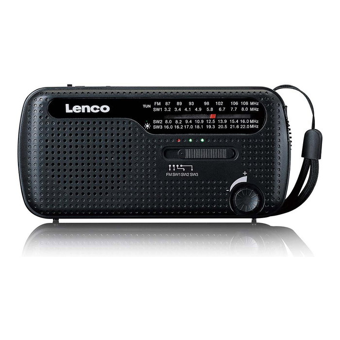 Lenco MCR-113BK Radio portátil Solar FM/SO, Negro, batería USB y dinamo Lenco MCR-113BK Radio portátil Solar FM/SO, Negro, batería USB y dinamo