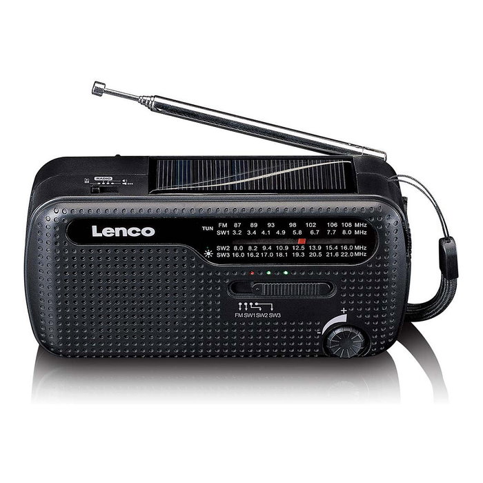Lenco MCR-113BK Radio portátil Solar FM/SO, Negro, batería USB y dinamo Lenco MCR-113BK Radio portátil Solar FM/SO, Negro, batería USB y dinamo