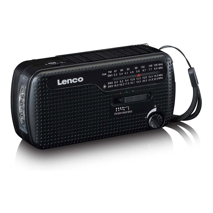 Lenco MCR-113BK Radio portátil Solar FM/SO, Negro, batería USB y dinamo Lenco MCR-113BK Radio portátil Solar FM/SO, Negro, batería USB y dinamo